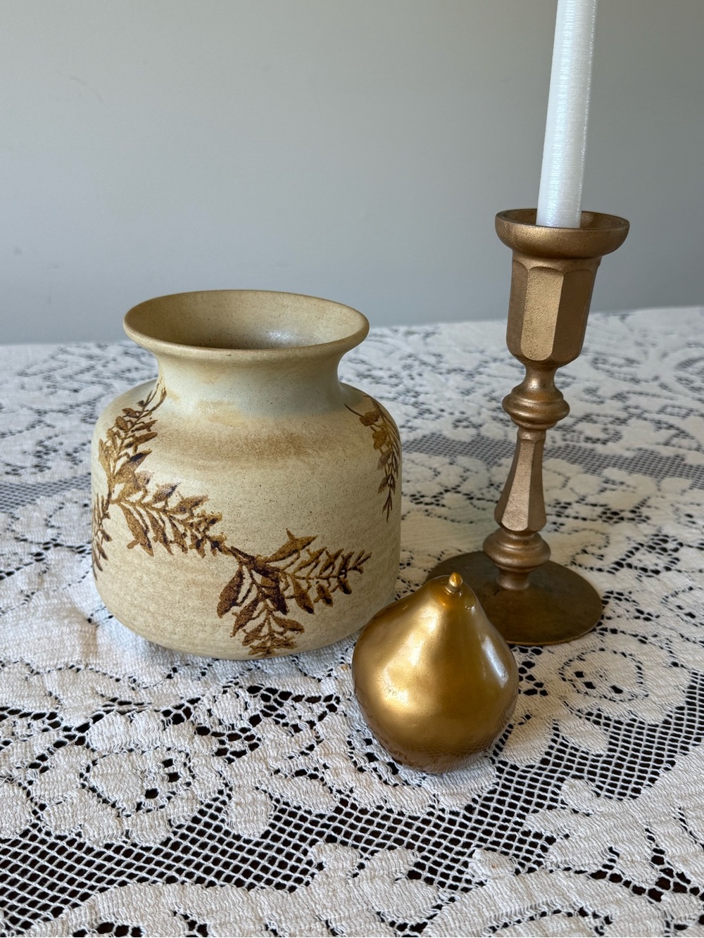 Vintage Pottery Craft Wheat Vase